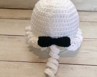 Crochet George Washington Hat,  Newborn Photo Prop, Halloween Costume