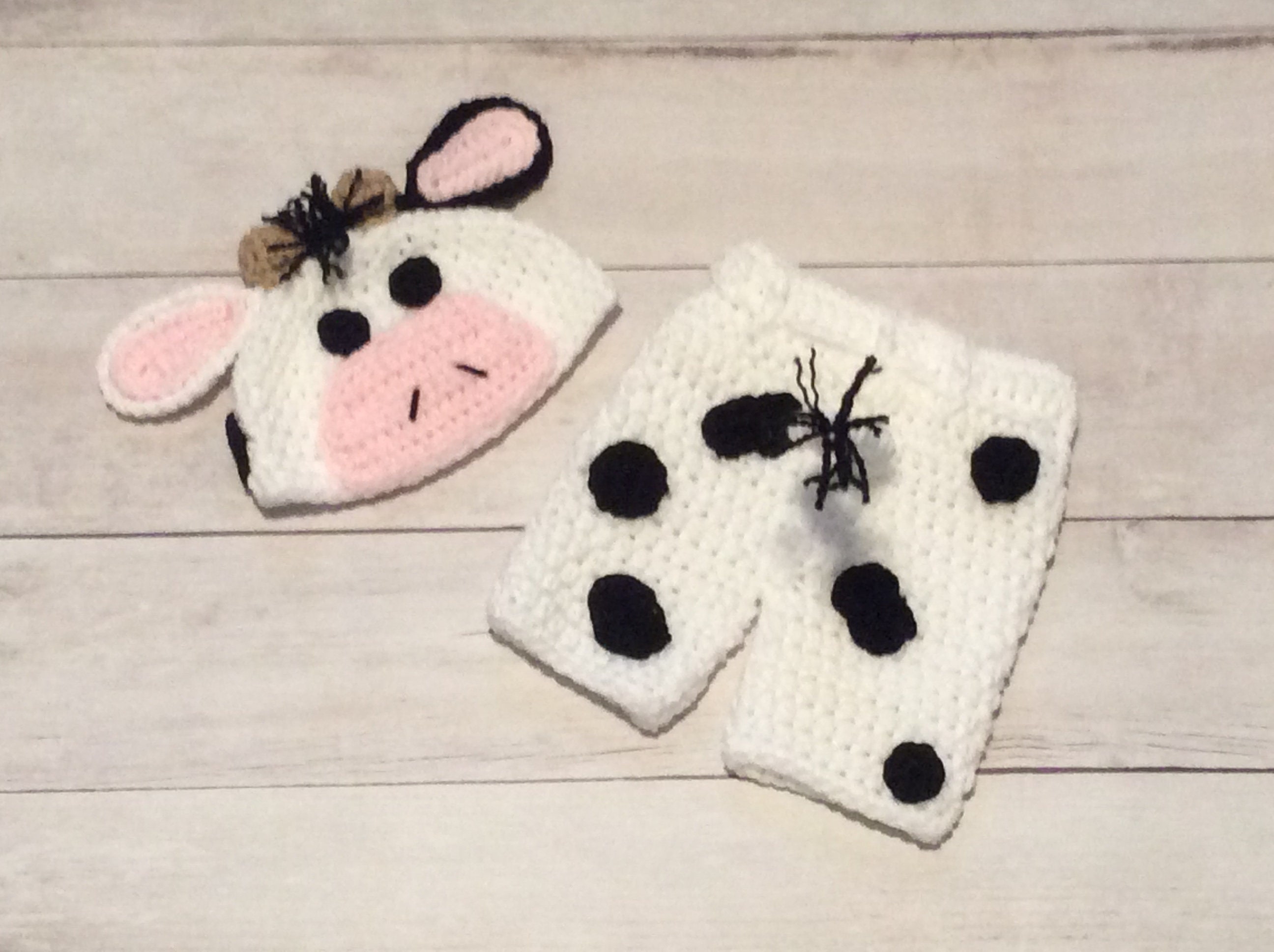 Crochet Cow Newborn Baby Photo Prop/Infant Halloween | Etsy
