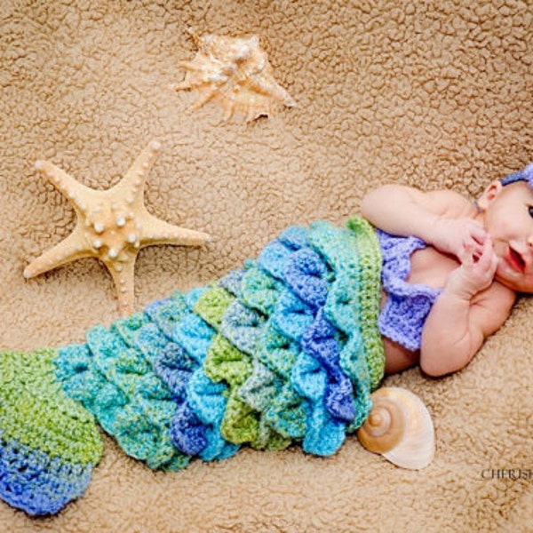 Newborn Mermaid Baby Crochet Photography Prop/Baby Shower Gift/Newborn Infant