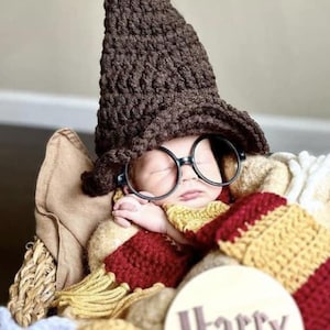 Crochet Wizard Newborn Photography Prop/Newborn Photo Prop/ Baby Shower Gift/Infant Halloween Costume/Wizard Set/Cake Smash Photo Prop
