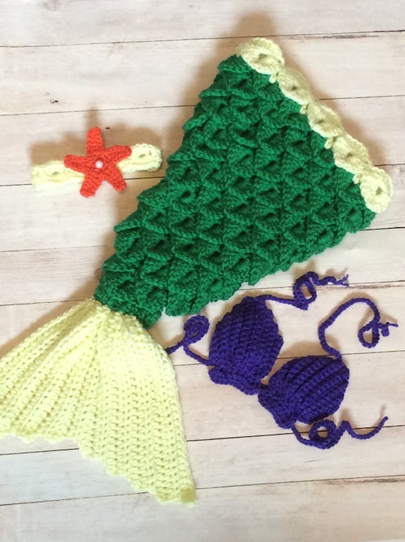 Crochet pequeña sirena Ariel recién nacido fotografía Prop / | Etsy