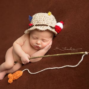 Crochet Newborn Baby Fisherman Hat and 