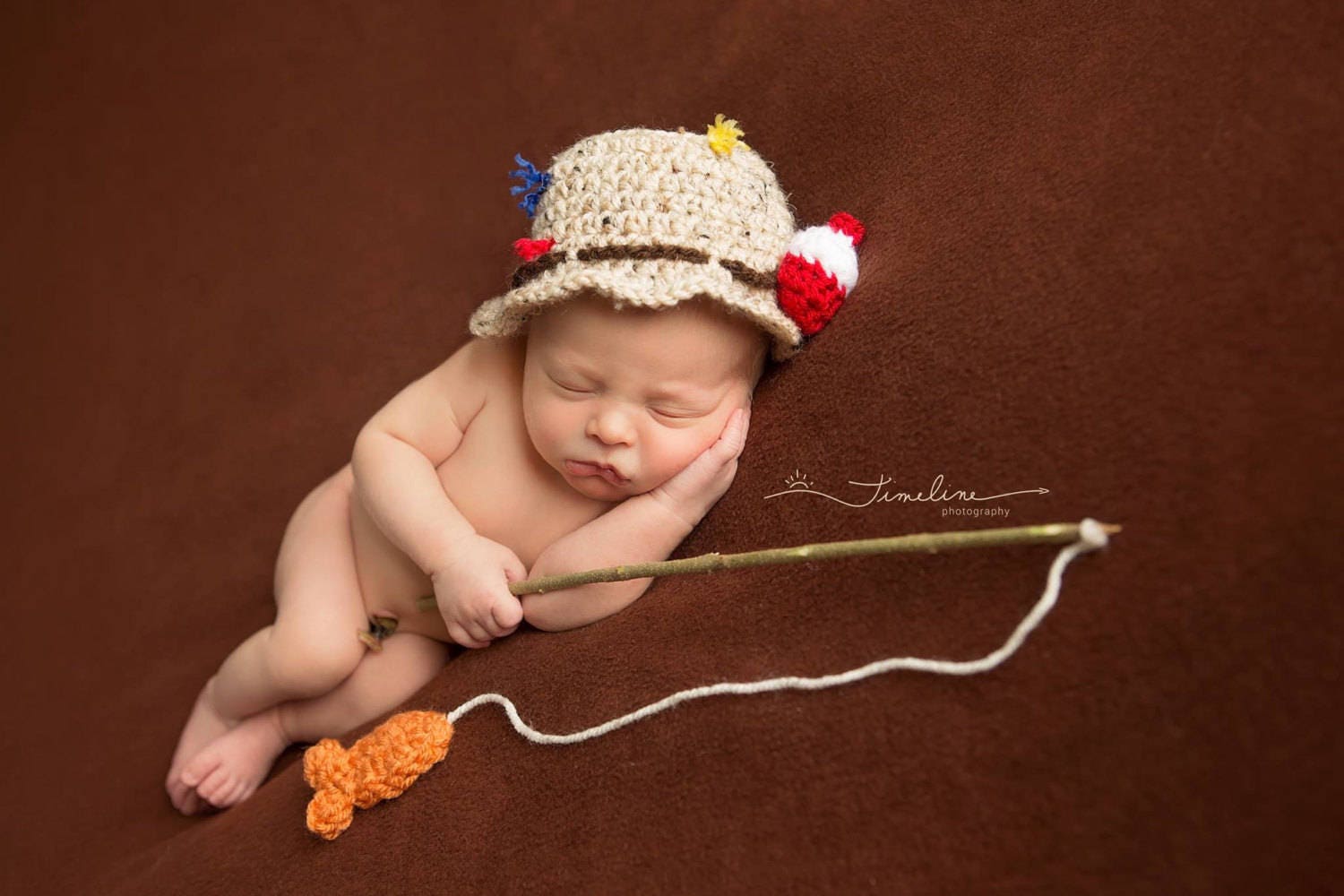 Crochet Fisherman Newborn Photography Prop/baby Shower Gift