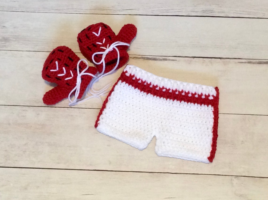 Crochet Boxing Newborn Photo Prop/boxing Gloves Set/newborn | Etsy