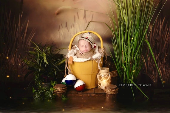 Crochet Fisherman Newborn Photography Prop/baby Shower Gift/infant  Halloween Costume/fisherman Cake Smash Props/baby Hat and Fish Set/fishin 