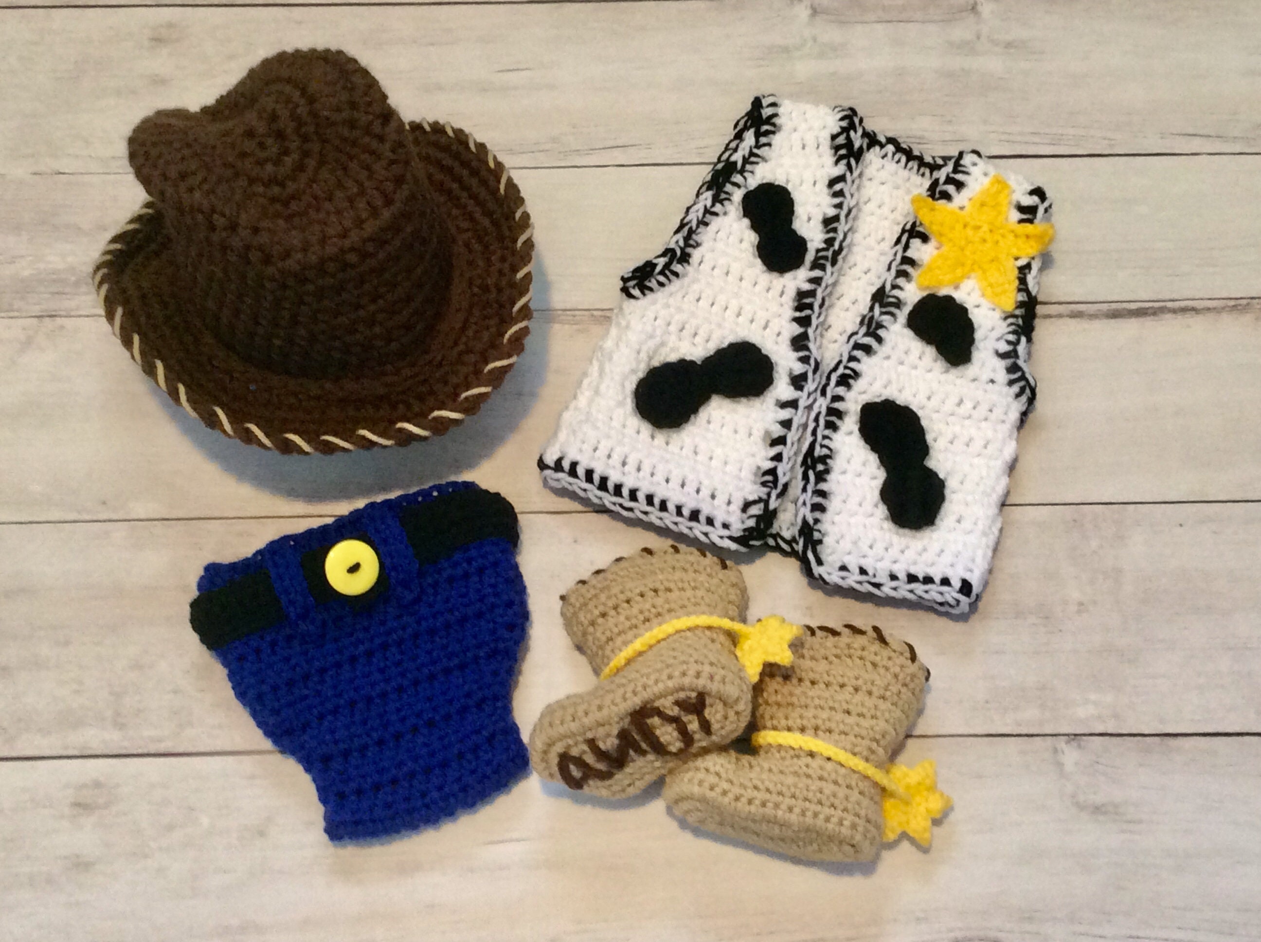 Crochet Toy Story Woody Set newborn Photo Prop infant Halloween