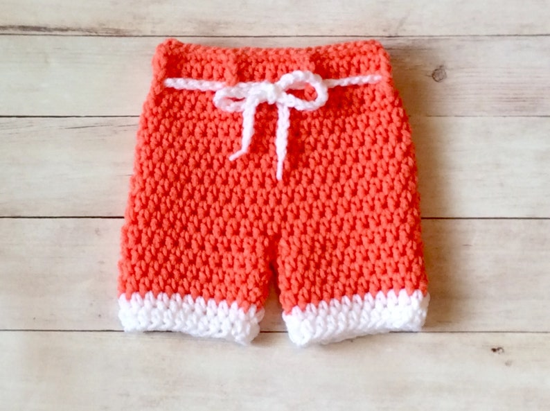 Crochet Baby Surfer Shorts/Newborn Swimsuit/Newborn Photography Prop/Halloween Costume /Baby Shower Gift/Cake Smash Session/Board Shorts image 5