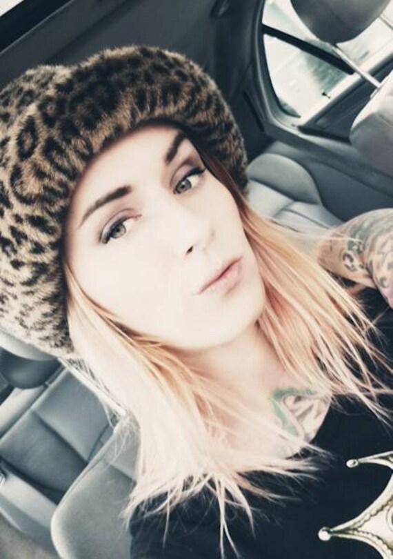 90s Leopard Print Bucket Hat Faux Fur Clueless Sty
