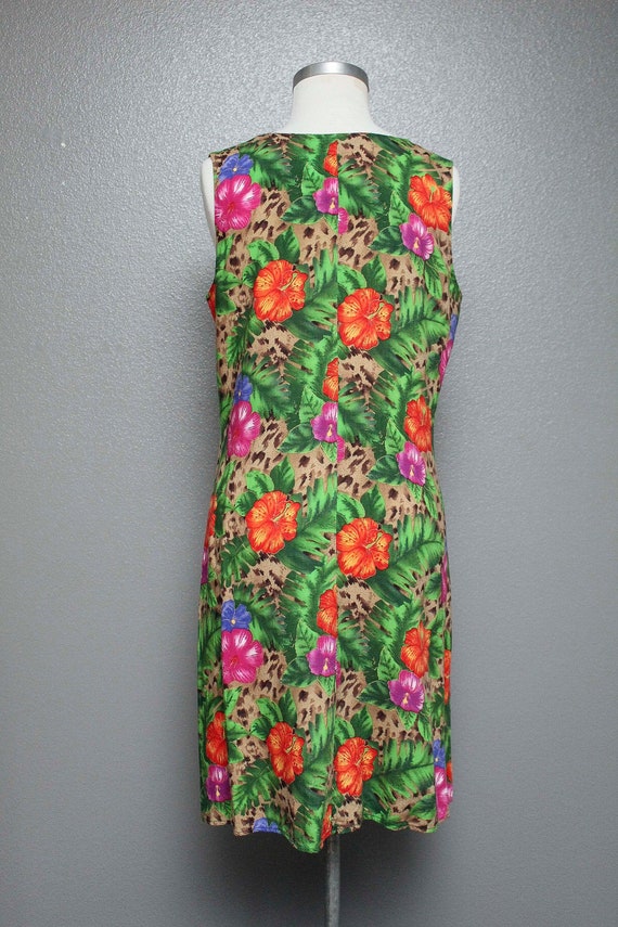 Fkvintage 1990s hawaiian/tropical sleeveless dress