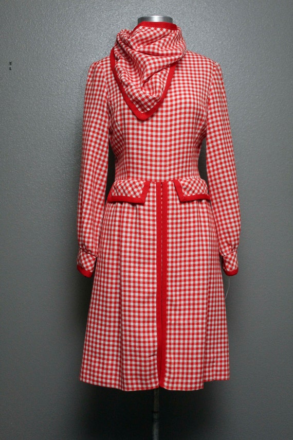 FKVintage 1970s Red & White Gingham Dress / Checke