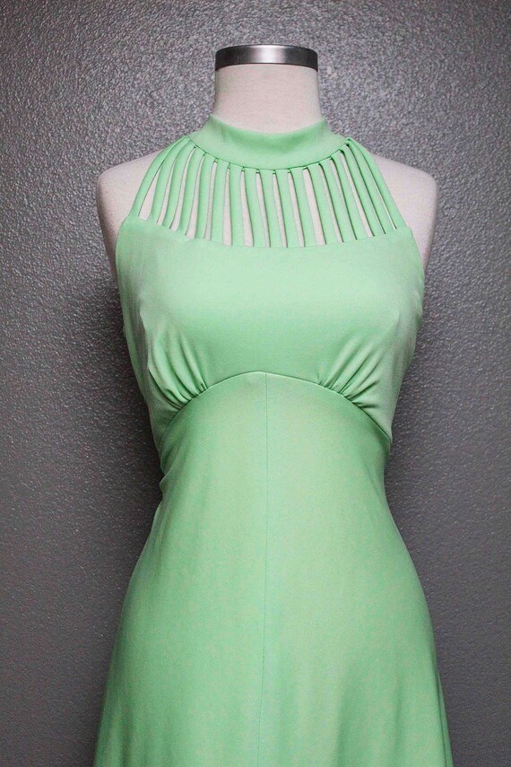 FKVintage 1970s Mint Green Formal Gown/Dress