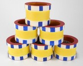 6 Villeroy Boch Twist Alea Limone Wooden Napkin Rings