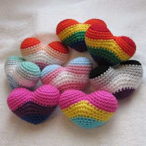 Crochet Pride Hearts – Set of 2 | Cute LGBTQ+ Decor | Thoughtful Queer Gift | Customizable Pride Decor | LGBTQ+ Flag Colors | Love is Love