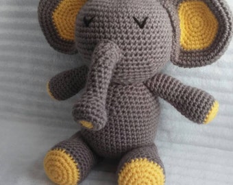 Crochet Elephant, Elephant Stuffed Animal, Crochet Animal, Elephant Plush, Stuffed Elephant, Zoo Nursery Decor, amigurumi elephant