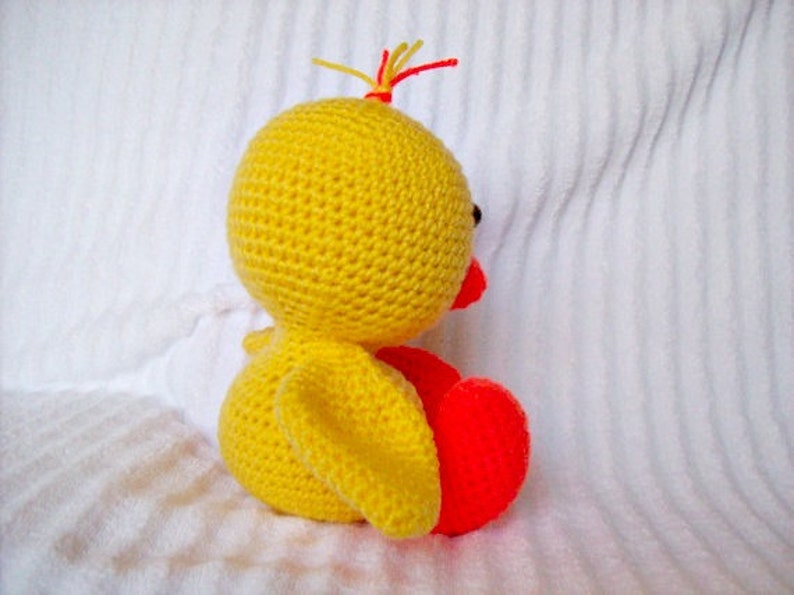 Baby Shower Gift Set Duck Plush Baby Diaper Cover Set and Crochet Duck Stuffed Animal in Yellow and Orange