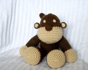 Crochet Monkey Stuffed Animal, Crochet Animal, Zoo Nursery, Amigurumi Monkey, Stuffed Animal, Monkey Nursery, Monkey Decor, Nursery Decor