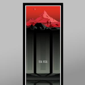 Arnold Tribute Collection 1 Total Recall Minimalist Movie Poster - 12x36 Inches - Print 579 - Home Decor