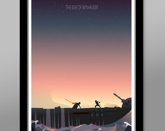 Force Inspired Episode 9 - 13x19, 16x24, 24x36 and 12x36  - Part of Our Sunset Minimalist Poster Set - Home Decor