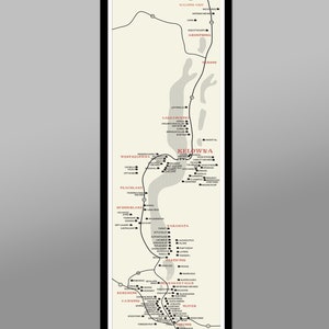 Okanagan Valley Minimalist Wineries Poster - 12x36 - Wine Lover Map - Wineries Map - Wine Tasting Map - BC Wine Map - Home Decor