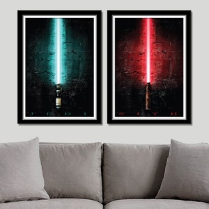 Saber Inspired Sith vs Jedi Print 236 Home Decor image 1