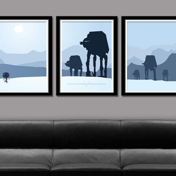 Star Wars Inspired - Hoth Tribute - Minimalist Movie Poster Set - Edition Two - Home Decor