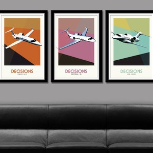 Rich Guy/Gal Decisions - Private Jet Series - 13x19 Inches Each - Print 162 - Posters
