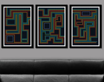Classic 80s Movie Computer Chip Inspired Minimalist Movie Poster Set - Print 329 - Home Decor
