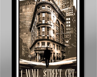 The Continental - 1 Wall Street Court Oil Painting Print - 13x19, 16x24 or 24x36 Inches - Poster 566 - Home Decor