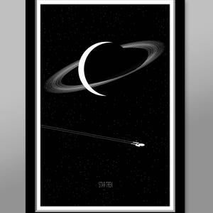 Trekkie Inspired Minimalist Poster - Customizable Planet Background - Print 465 - 13x19, 16x24 or 24x36 Inch - Home Decor