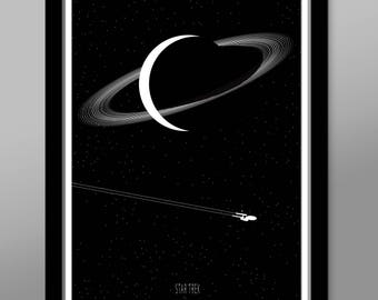 Trekkie Inspired Minimalist Poster - Customizable Planet Background - Print 465 - 13x19, 16x24 or 24x36 Inch - Home Decor