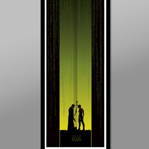 There Is No Spoon - Scene Inspired Minimalist Movie Poster Set - 12x36 Inches - Print 476 - Home Decor