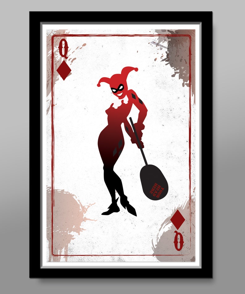 The Joker & Harley Quinn Minimalist Movie Poster Playing Card Etsy