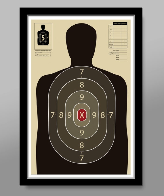 official gun range target practice poster print 323 home etsy new zealand