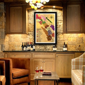 Napa Valley Wineries Poster Wine Map Print 311 Home Decor image 4