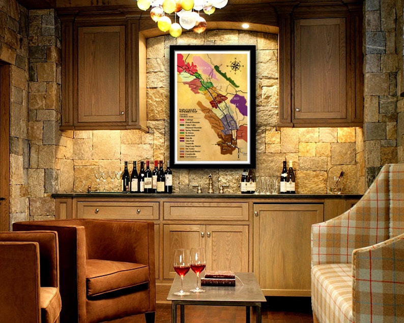 Napa Valley Wineries Poster Wine Map Print 311 Home Decor image 4