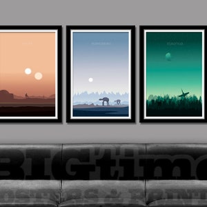 Force Inspired - Star Wars Inspirited Sunset Minimalist Poster Set - Episodes 4,5, & 6 Sunset Collection - Print 237 - Home Decor