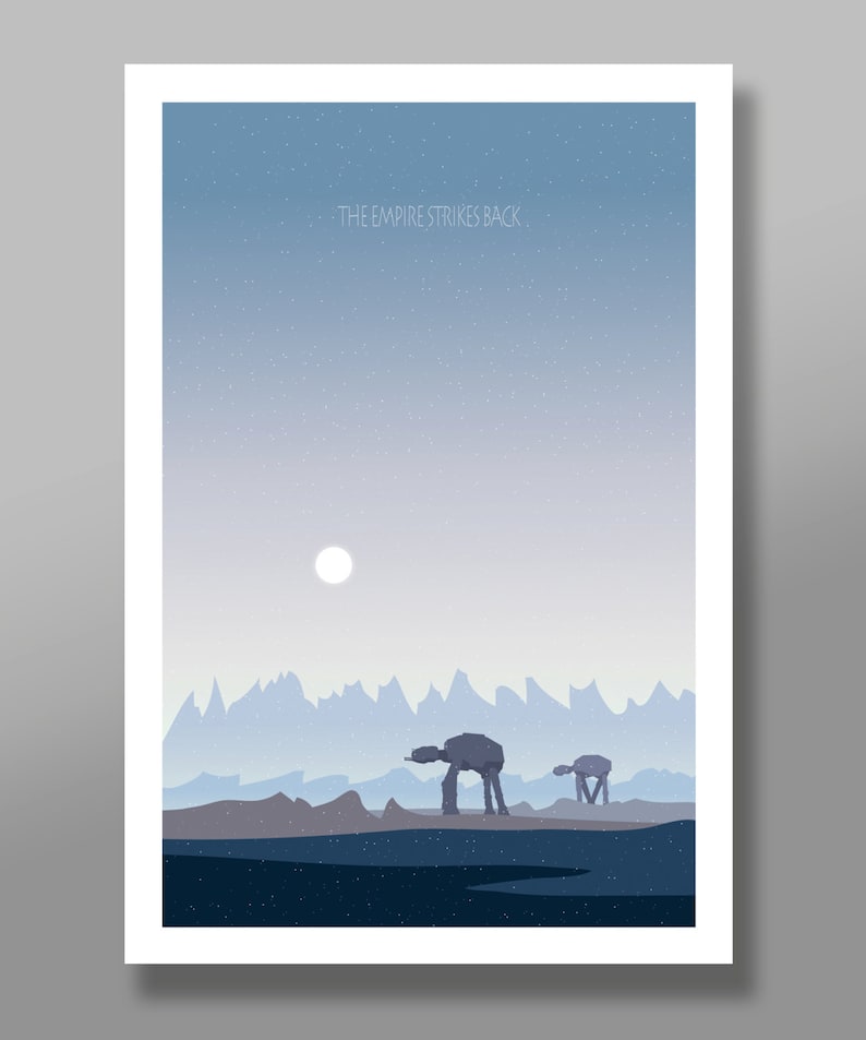 Force Inspired Star Wars Inspirited Sunset Minimalist Poster Set Episodes 4,5, & 6 Sunset Collection Print 237 Home Decor image 3