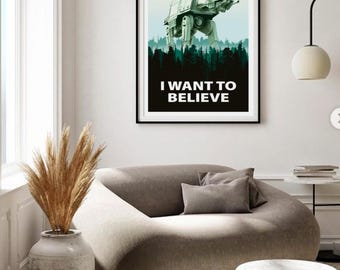 Vintage Poster I WANT TO BELIEVE XFILES Poster Decoratief