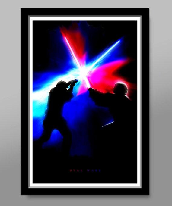 Force Inspired Movie Poster Light Side Vs Dark Side Abstract Etsy