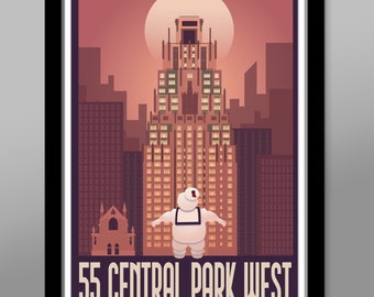 55 Central Park West Ghost Buster New York - 13x19 16x24 or 24x36 Inches - Print 567 - Home / Office Decor
