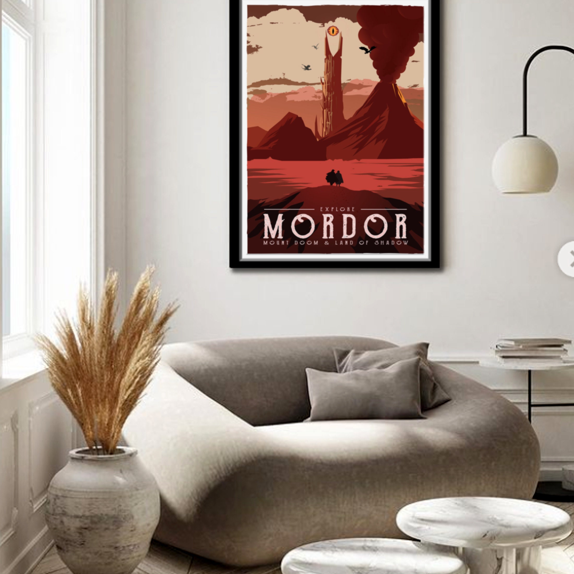 Mordor Tribute Travel Art - 13x19, 16x24 or 24x36 Inches - Print