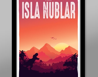 Jurassic Period Inspired - Sunset Movie Poster - Print 484 - Home Decor