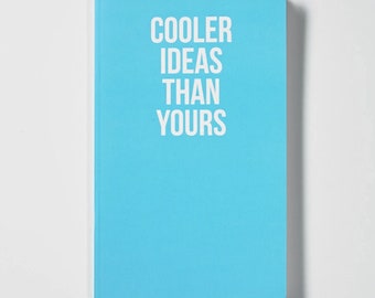 Cooler Ideas notebook, Blue Notebook, Secret Santa gift, Stationery gift under 10, Christmas gift, blue stationery, lined statement notebook