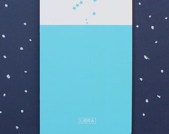 Libra notebook, zodiac stationery, Secret Santa gift, Libra journal, star constellation themed Diary, Christmas gift, lined Notebook, gift