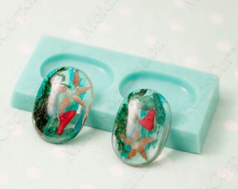 Oval Cabochon Silicone Mold, Resin Earrings, 25х17mm, Pendant Necklace Mold, Epoxy Resin Jewelry Clear Mold, Making Jewelry DIY, ML6/1