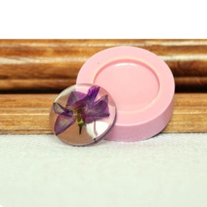Round Cabochon Silicone Mold, Resin Earrings, 24 mm, Pendant Necklace Mold, Epoxy Resin Jewelry Clear Mold, Making Jewelry DIY, ML8