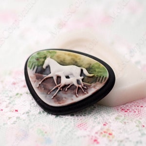 Cameo Horse Mold, Silicone Mold, Polymer Clay Horse, 50х36mm, Food Safe Molds, Resin Molds, Soap, Fondant, Wax, Pendant Jewelry Mold М10 (2)