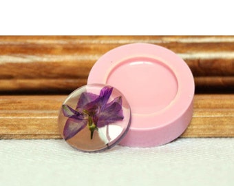 Molde redondo de silicone para cabochão, brincos de resina, 24 mm, molde para colar com pingente, molde transparente para joias de resina epóxi, faça você mesmo, ML8
