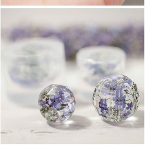 Sphere molds set, Ball molds, Orb molds, Silicone molds, Pendant molds, Resin Jewelry molds Transparent clear molds, forget me not, GRSET