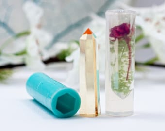 Faceted Cylinder Mould, Hexagonal Cylinder Silicone Mold,Pendant Silicone Mold, For Epoxy Resin, Transparent Clear, Cabochon Mold, DIY, MP76